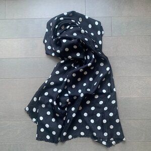 Black & White Polka Dot Silky Scarf
